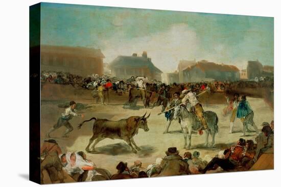 A Village Bullfight - Goya, Francisco, De (1746-1828) - 1812-1814 - Oil on Wood - 45X72 - Real Acad-Francisco Jose de Goya y Lucientes-Premier Image Canvas