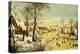 A Village in Winter with a Birdtrap and Skaters on a Frozen Waterway-Pieter Brueghel the Younger-Premier Image Canvas