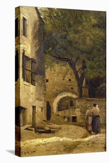 A Village Scene-Jean-Baptiste-Camille Corot-Premier Image Canvas