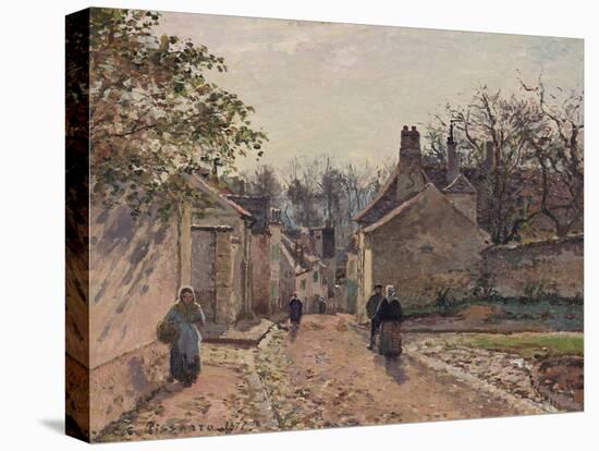 A Village Street, Louveciennes, 1871-Camille Pissarro-Premier Image Canvas