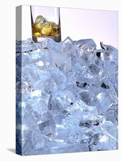 A Whiskey Glass on a Mountain of Ice Cubes-Michael Meisen-Premier Image Canvas