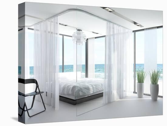 A White Bedroom Interior with Large Bed-PlusONE-Premier Image Canvas