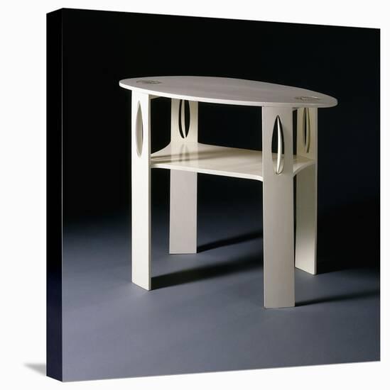 A White Oval Side Table, Originally Designed for 14 Kingsborough Gardens, Glasgow, 1902-Charles Rennie Mackintosh-Premier Image Canvas