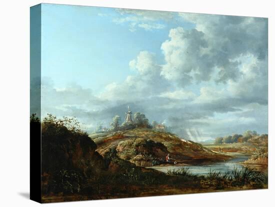 A Windmill Above a River-John Constable-Premier Image Canvas