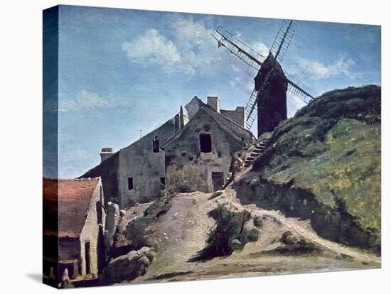 A Windmill at Montmartre, 1840-45-Jean-Baptiste-Camille Corot-Premier Image Canvas