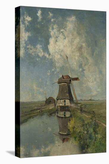 A Windmill on a Polder Waterway, C. 1889-Paul Joseph Constantin Gabriel-Stretched Canvas