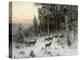 A Winter Evening in the Black Forest, C.1880-German School-Premier Image Canvas