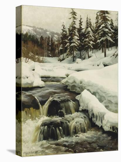 A Winter Landscape with a Mountain Torrent, 1916-Peder Mork Monsted-Premier Image Canvas