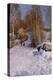 A Winter Landscape with Children Sledging-Peder Mork Monsted-Premier Image Canvas