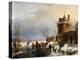 A Winter Scene by Andreas Schelfhout-Andreas Schelfhout-Premier Image Canvas