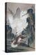 A Wolf Attacked by White Eagle-Kyosai Kawanabe-Premier Image Canvas