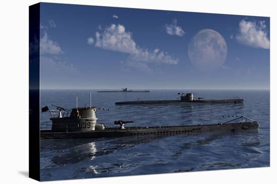 A Wolfpack of German U-Boat Submarines-null-Stretched Canvas