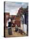 A Woman and a Maid in a Courtyard, C1660-1661-Pieter de Hooch-Premier Image Canvas