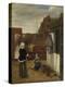 A Woman and Her Maid in a Courtyard, Ca 1661-Pieter de Hooch-Premier Image Canvas