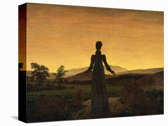 A Woman at Sunset or Sunrise-Caspar David Friedrich-Premier Image Canvas