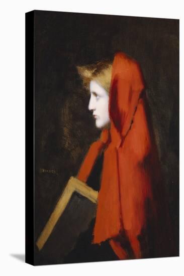 A Woman in Profile Holding a Book-Jean Jacques Henner-Premier Image Canvas