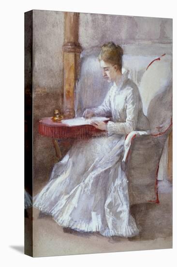 A Woman in White Writing at a Desk, C1864-1930-Anna Lea Merritt-Premier Image Canvas