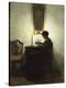 A Woman Reading by Candlelight in an Interior-Peter Ilsted-Premier Image Canvas