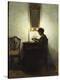 A Woman Reading by Candlelight in an Interior-Peter Ilsted-Premier Image Canvas