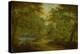A Wooded Landscape with a Stream and a Fisherman-Thomas Smith of Derby-Premier Image Canvas