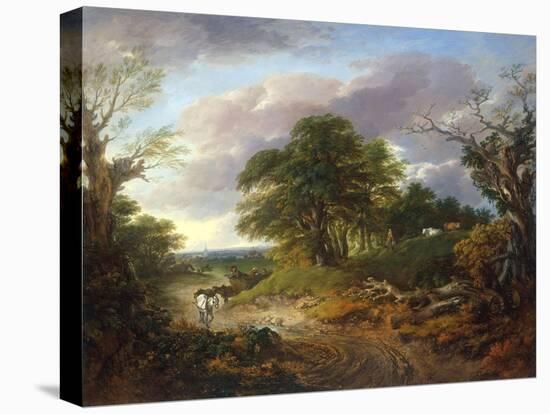 A Wooded Landscape with Peasants in a Country Waggon-Thomas Gainsborough-Premier Image Canvas