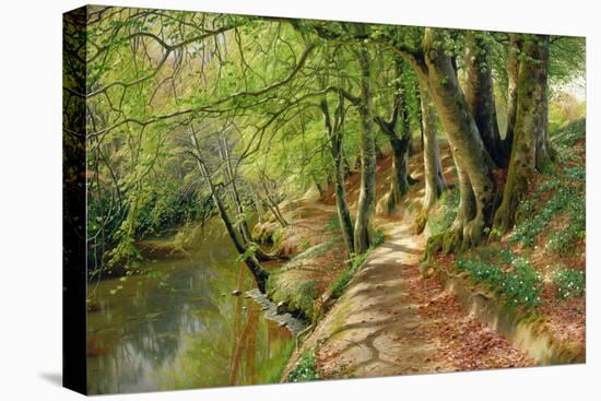 A Wooded River Landscape by Peder Monsted-Peder Monsted-Premier Image Canvas