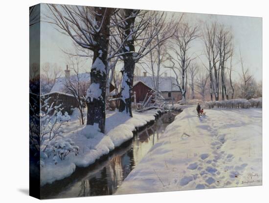 A Wooded Winter Landscape, Brondbyvester-Peder Mork Monsted-Premier Image Canvas