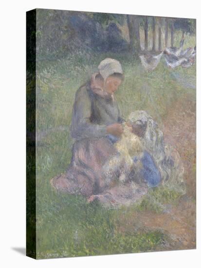 A Wool-Carder-Camille Pissarro-Premier Image Canvas