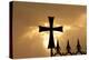 A wrought-iron cross on a fence in Syria at sunrise.-Emily Wilson-Premier Image Canvas