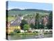 A Yacht Sails by the Town of Traben-Trarbach, Germany-Miva Stock-Premier Image Canvas