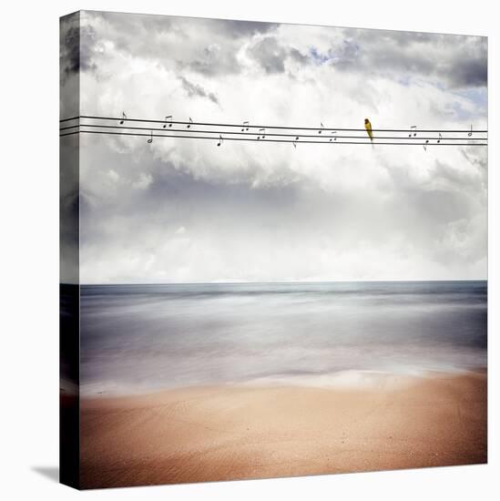 A Yellow Bird Sitting on a Wire-Luis Beltran-Premier Image Canvas