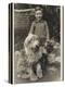 A Young Boy, Poses for His Photograph with His Pet Old English Sheepdog-null-Premier Image Canvas