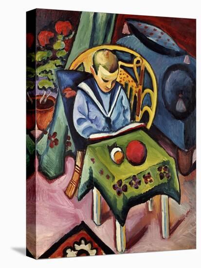 A Young Boy with Books and Toys-Auguste Macke-Premier Image Canvas