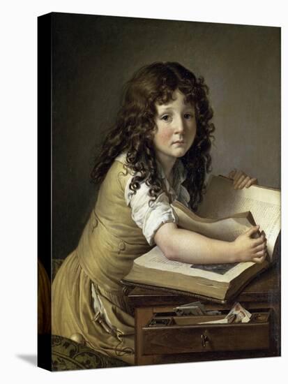 A Young Child Looking at Figures in a Book-Anne-Louis Girodet de Roussy-Trioson-Premier Image Canvas
