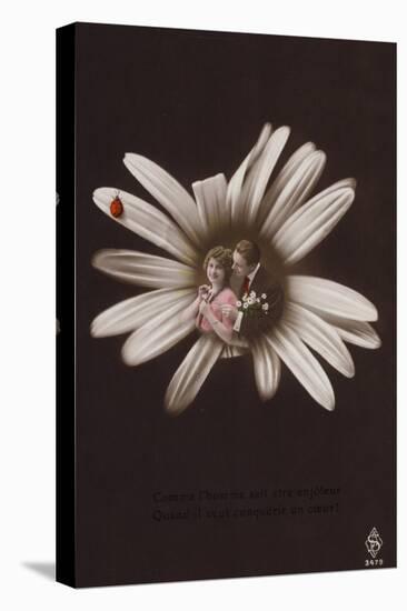 A Young Couple in the Centre of a Flower with Ladybird-null-Premier Image Canvas
