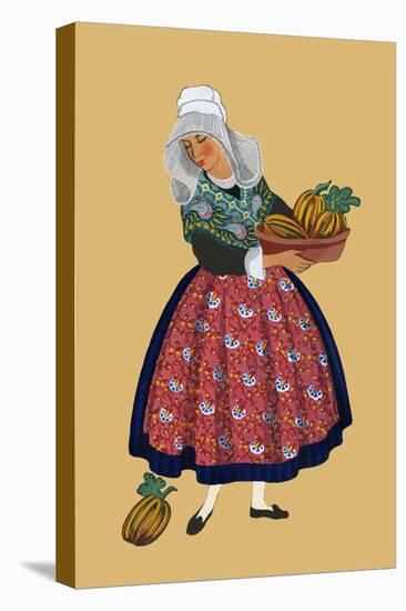 A Young Girl from Champagne Carries Gourds-Elizabeth Whitney Moffat-Stretched Canvas