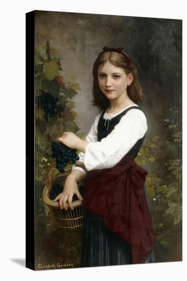 A Young Girl Holding a Basket of Grapes-Elizabeth Jane Gardner Bouguereau-Premier Image Canvas
