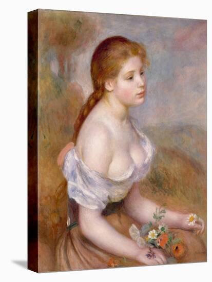 A Young Girl with Daisies, 1889-Pierre-Auguste Renoir-Premier Image Canvas