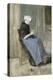 A Young Scheveningen Woman Knitting-Vincent van Gogh-Premier Image Canvas