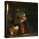 A Young Woman and a Girl Putting a Baby to Bed in a Cradle in an Interior-Pieter de Hooch-Premier Image Canvas