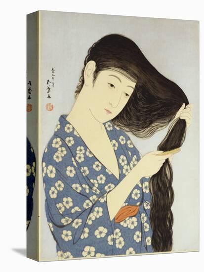 A Young Woman Combing Her Hair-Ioki Bunsai-Premier Image Canvas