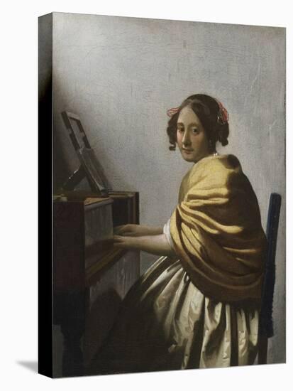 A Young Woman Seated at a Virginal, C. 1670-Johannes Vermeer-Premier Image Canvas