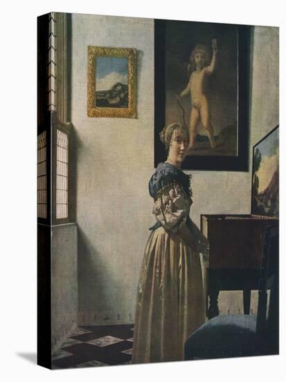 'A Young Woman Standing at a Virginal', about 1670-1672-Jan Vermeer-Premier Image Canvas