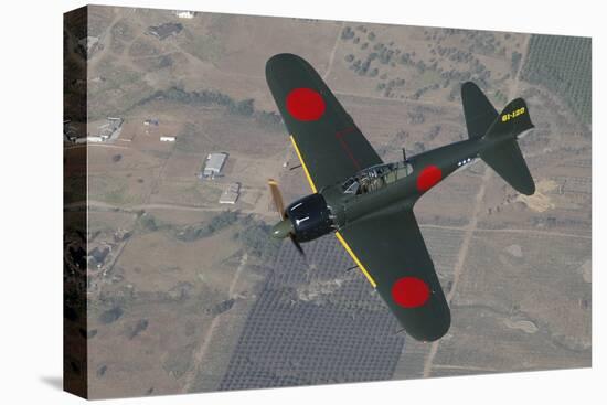 A6M Japaneese Zero Flying over Chino, California-Stocktrek Images-Premier Image Canvas