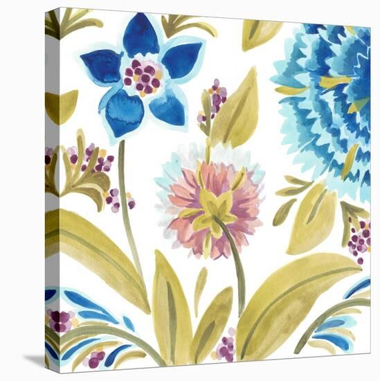 Abbey Floral Tiles VIII-June Erica Vess-Stretched Canvas