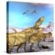 Abelisaurus Theropod Dinosaurs Hunt for their Next Prey-Stocktrek Images-Stretched Canvas