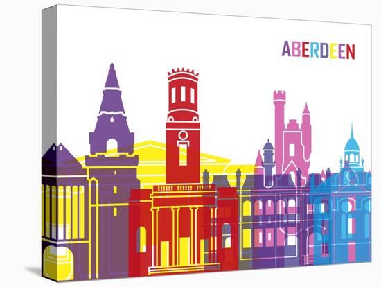 Aberdeen Skyline Pop-paulrommer-Stretched Canvas