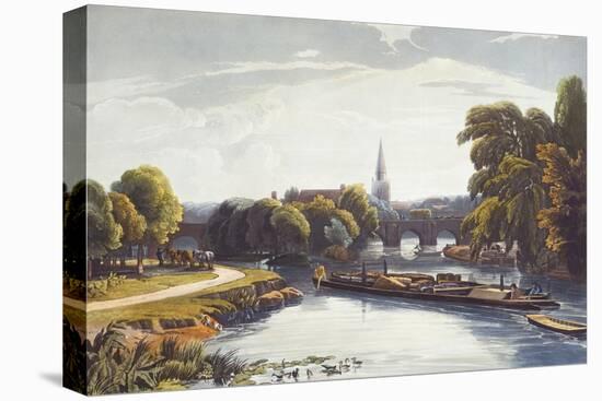 Abingdon Bridge and Church. from 'A Series of Picturesque Views of the River Thames'-William Havell-Premier Image Canvas