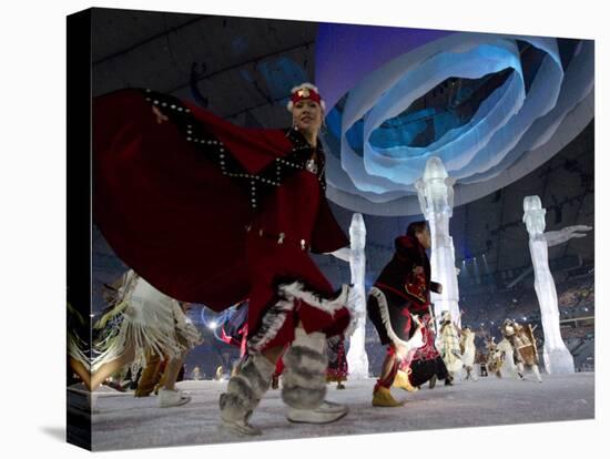 Aboriginal Dancers Perform During the Opening Ceremonies at the 2010 Vancouver Olympic Winter Games-null-Premier Image Canvas