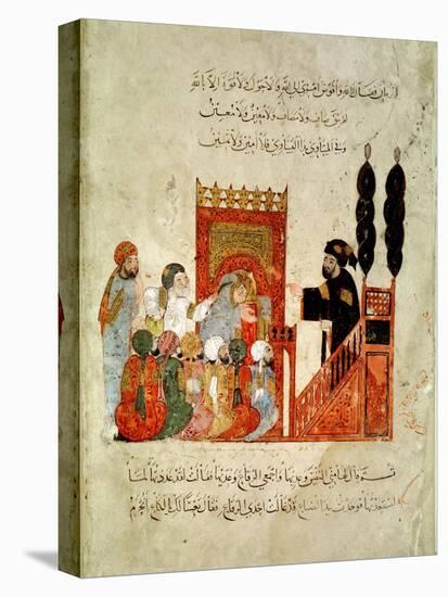 Abou Zayd Preaching in the Mosque, from "Al Maqamat" by Al-Hariri-null-Premier Image Canvas